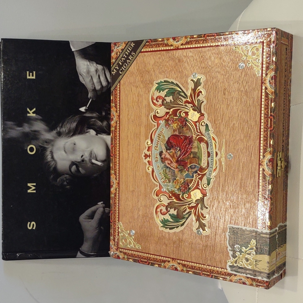 My father's cigars Wood cigar box handbag clutch lined purse Valet  Jewelry gift
